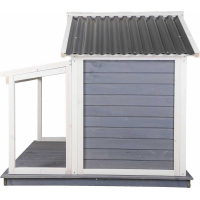 Caseta de madera para perros con terraza y tejado de PVC Zolia Maui
