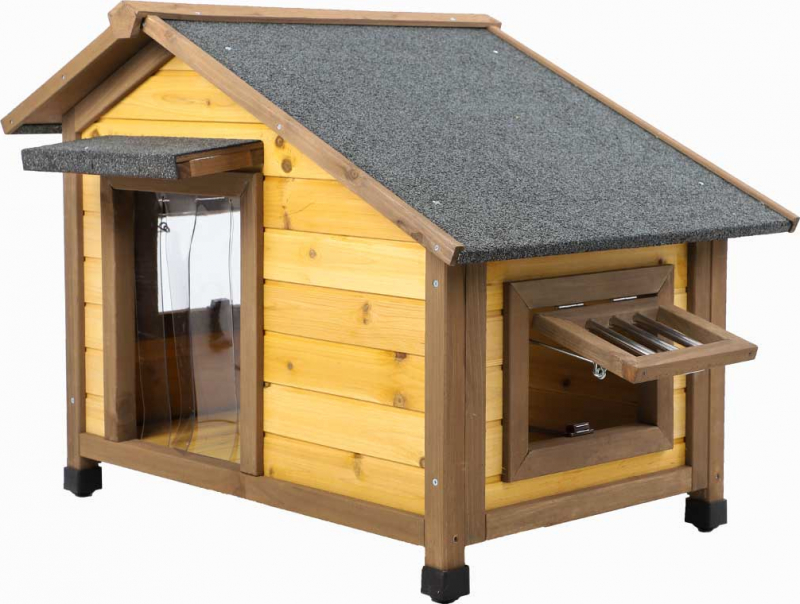 Caseta de madera para perros con puerta de plástico Zolia Honolulu - 3 tamaños