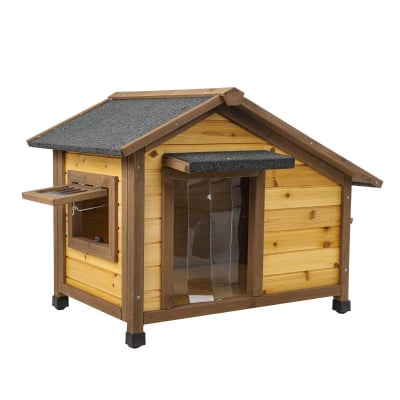 Niche chien en bois avec porte en plastique Zolia Honolulu - 3 tailles