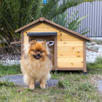 Niche chien en bois avec porte en plastique Zolia Honolulu - 3 tailles