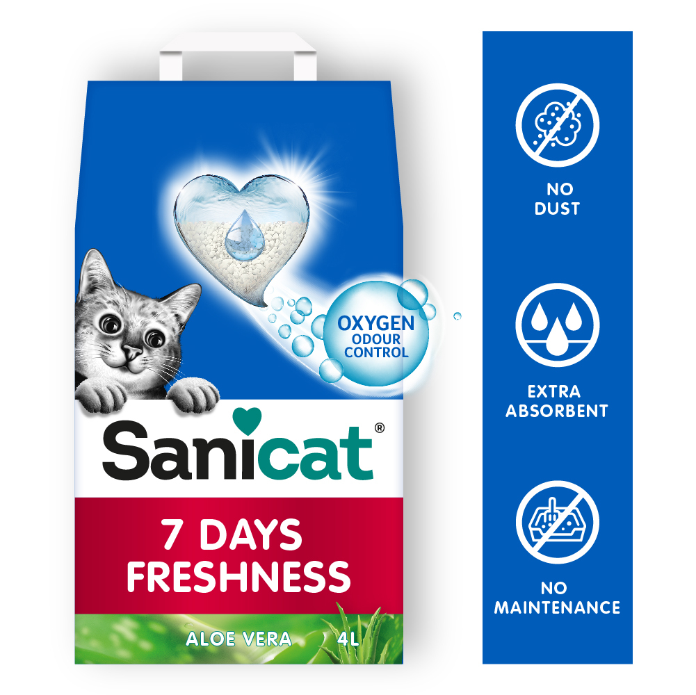 Sanicat - Katzenstreu Classic Duft Aloe Vera, Geruchskontrolle für 7 Tage