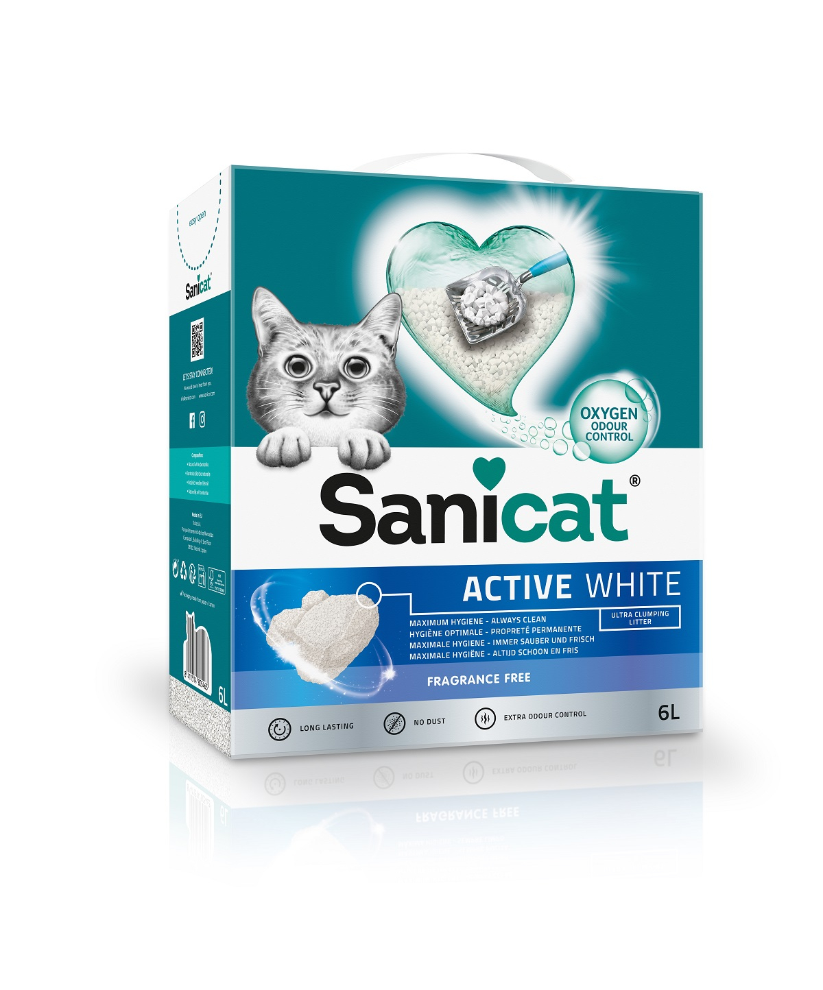 Sanicat Active White arena aglomerante sin olor para gatos