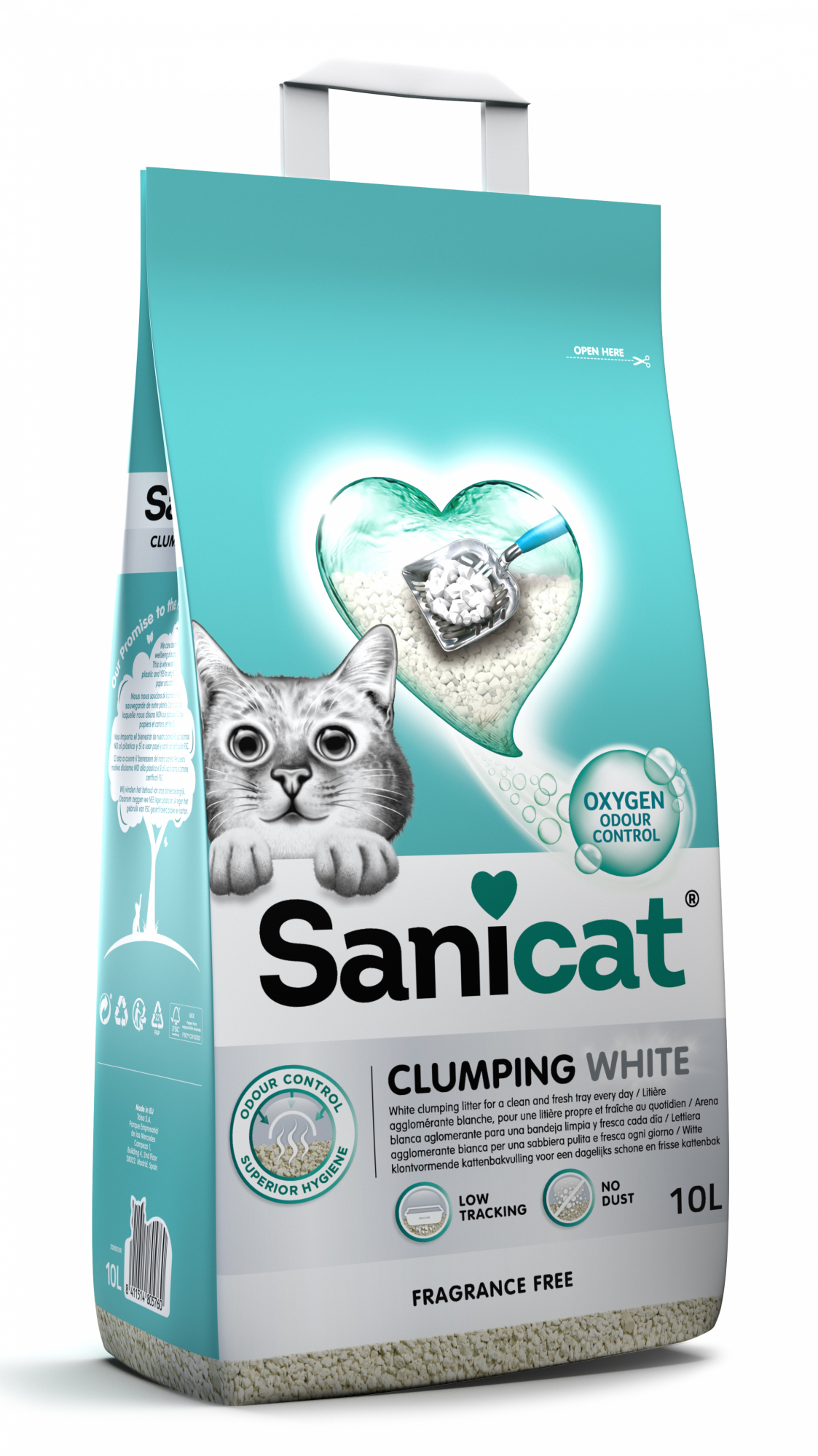 Klonterende kattenbakvulling Sanicat Clumping white