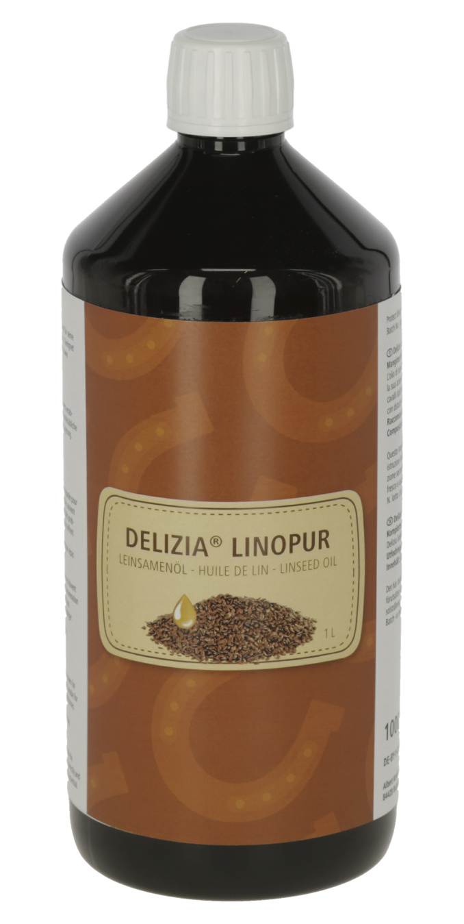 KERBL Delizia aceite de linaza LinoPur para caballos 1L