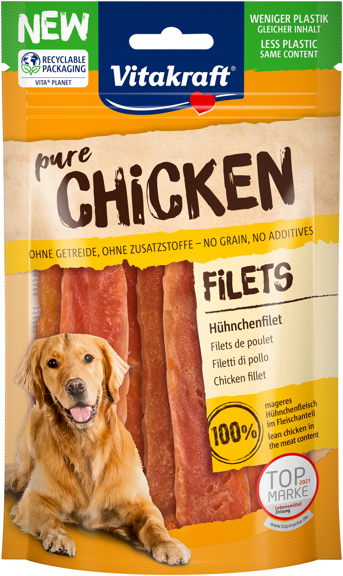 Vitakraft Pure Chicken Filets snacks de pollo para perros
