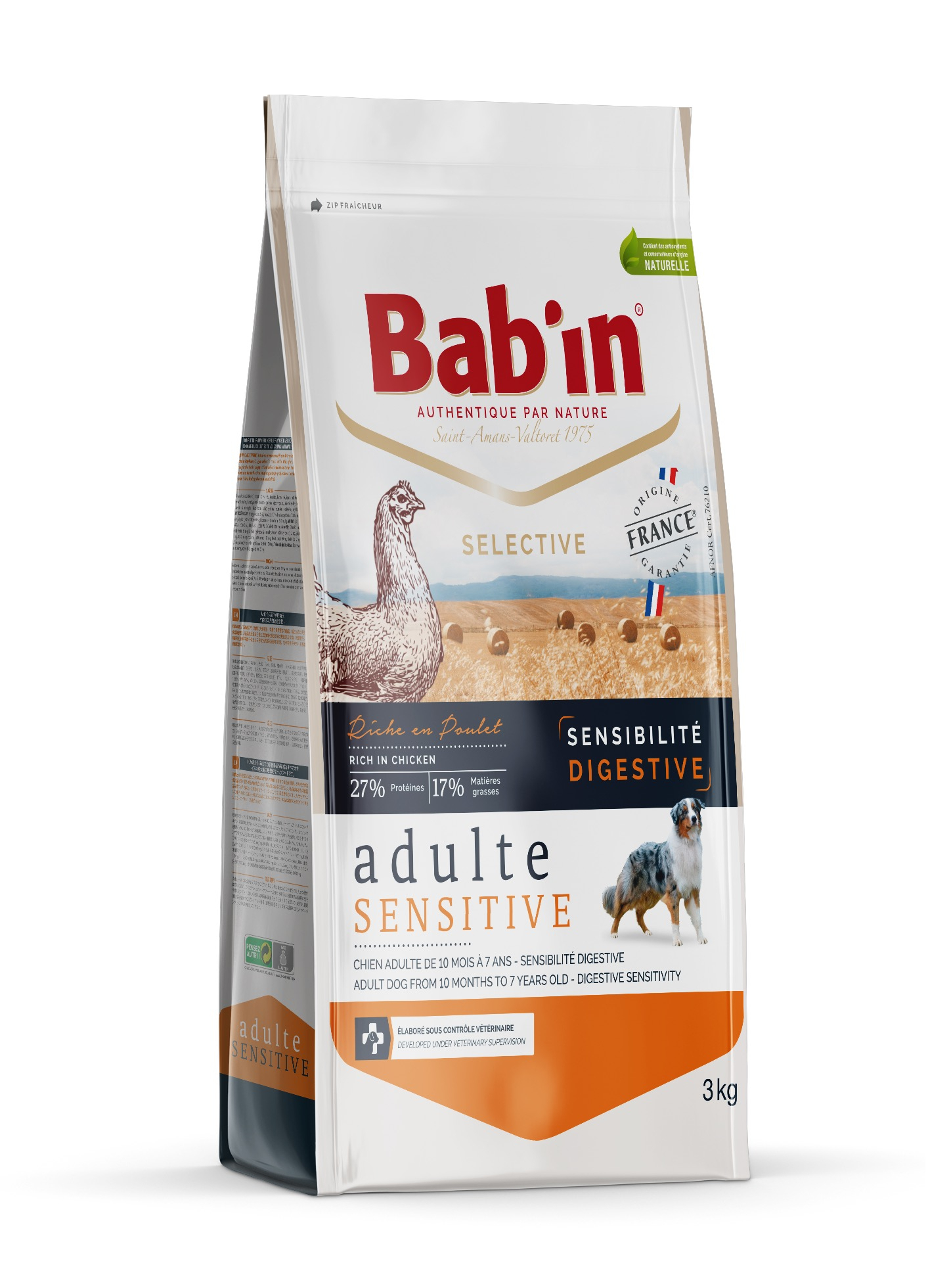 BAB'IN Selective Adulte Sensitive Digestive Pollo para perros sensibles