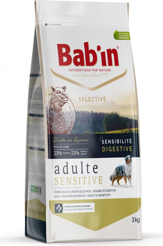 BAB'IN Selective adulte Sensitive Digestif à l'agneau pour chien sensible 