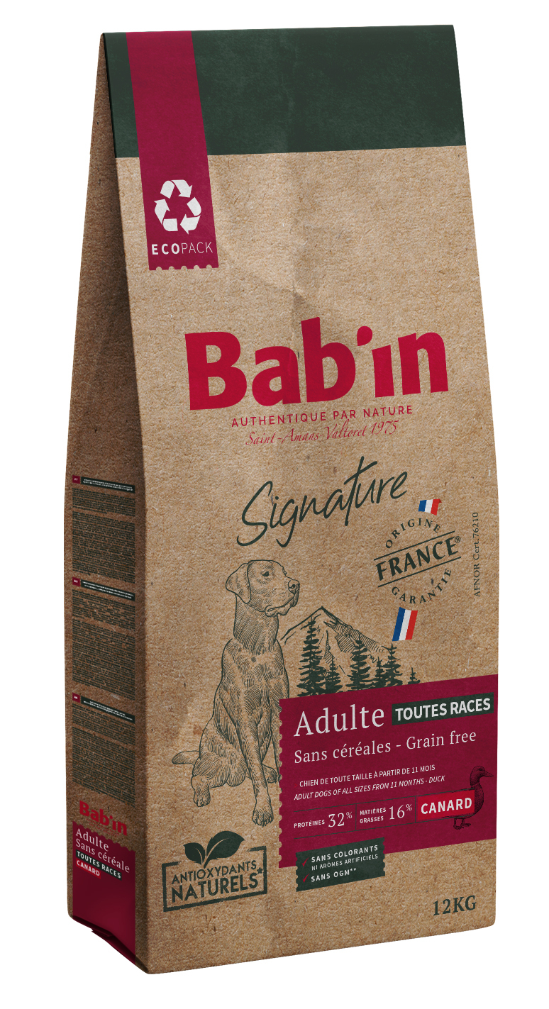 BAB'IN Signature adulte Grain Free au Canard sans céréales pour chien