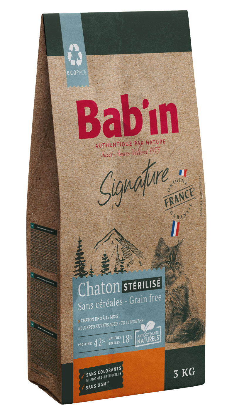 BAB'IN Signature Chaton Grain free au poulet sans céréales pour chaton 