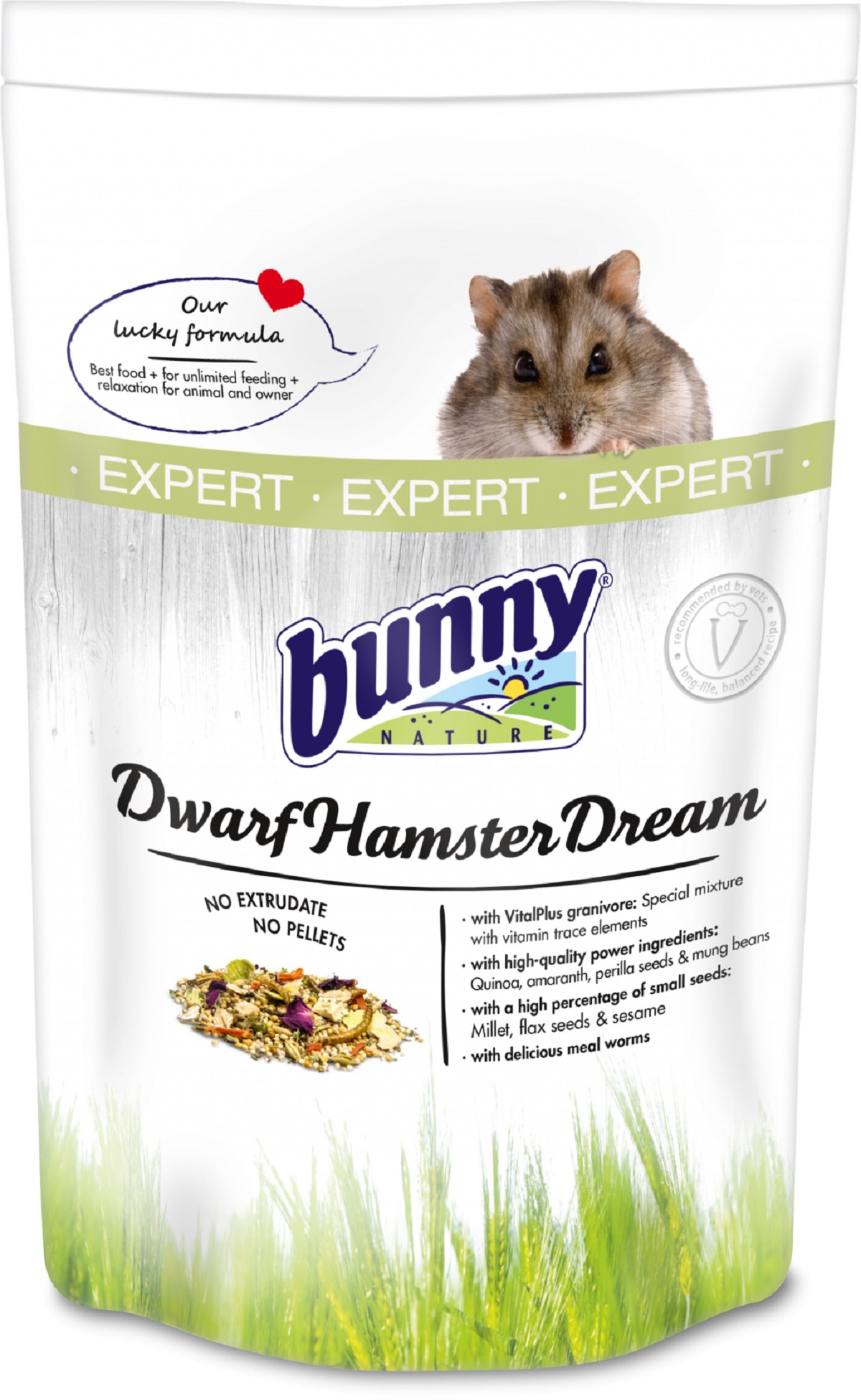 BUNNY DwarfHamsterDream Expert Sonho de hamster anão Alimento completo Hamsters anões
