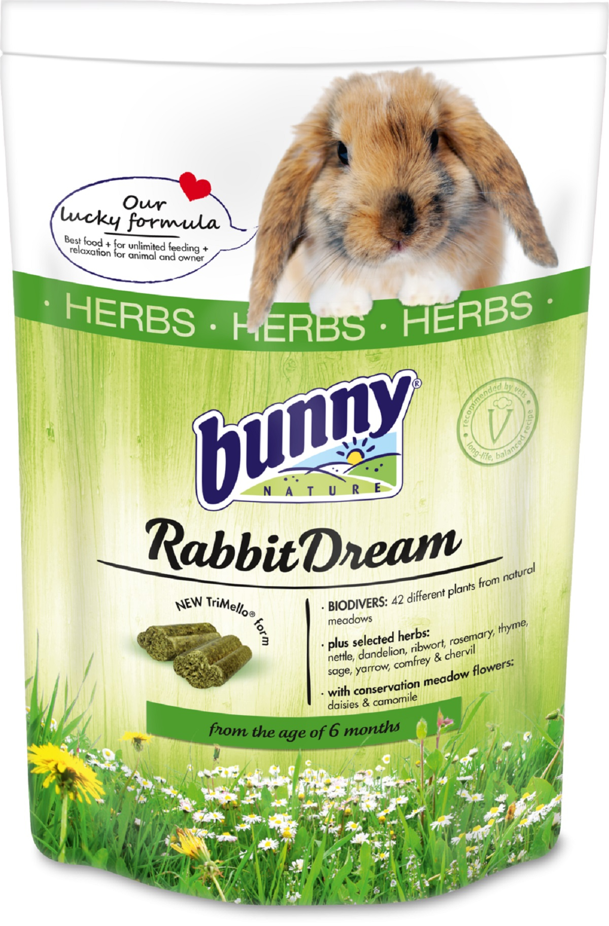 BUNNY RabbitDream Herbs Rêve de lapin Aliment complet à base d'herbes Lapins nains