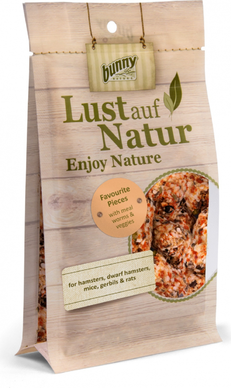 BUNNY Lust auf Natur Aliment complémentaire en morceaux à base de vers de farine et de légumes Rongeurs