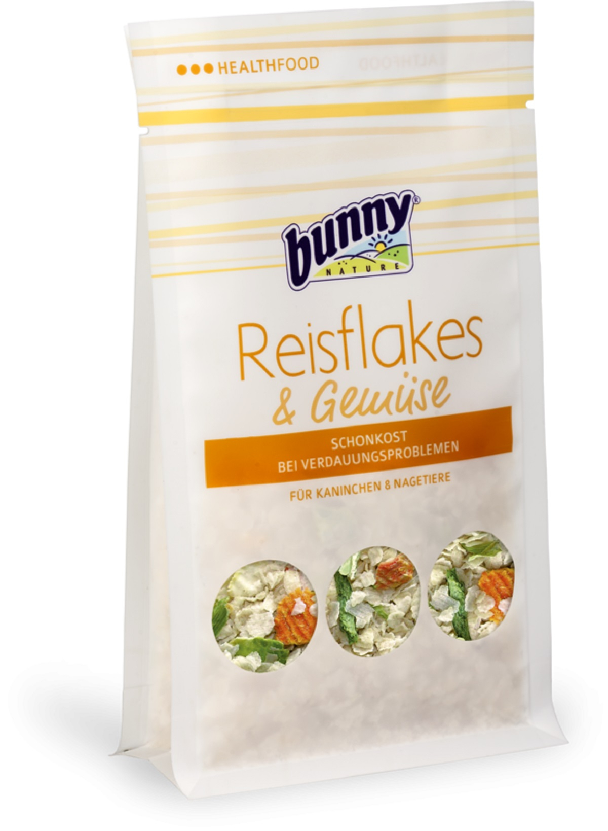 BUNNY Reisflakes & Gemüse Aliment complémentaire à base de riz et de légumes pour problèmes de digestion Rongeurs