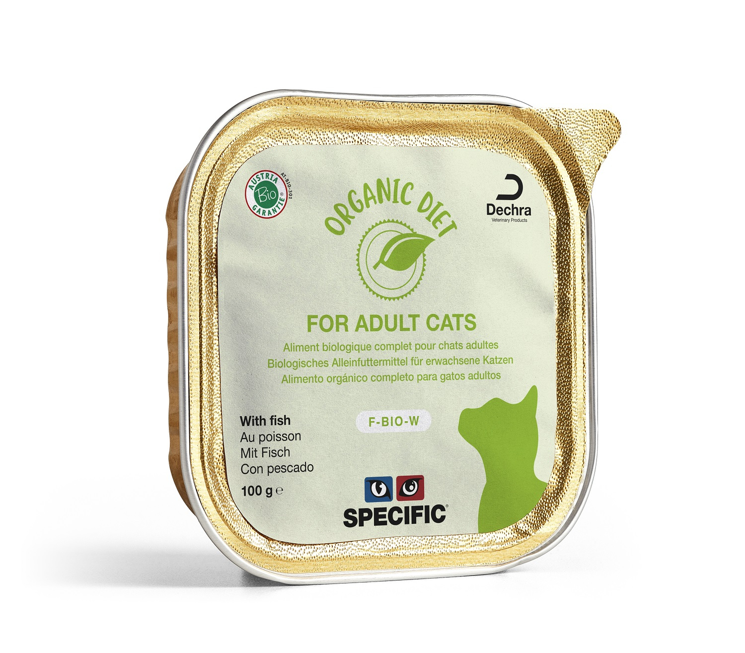 SPECIFIC Pack de 8 patês F-BIO-W - Alimento húmido biológico para gatos adultos - vários sabores disponíveis