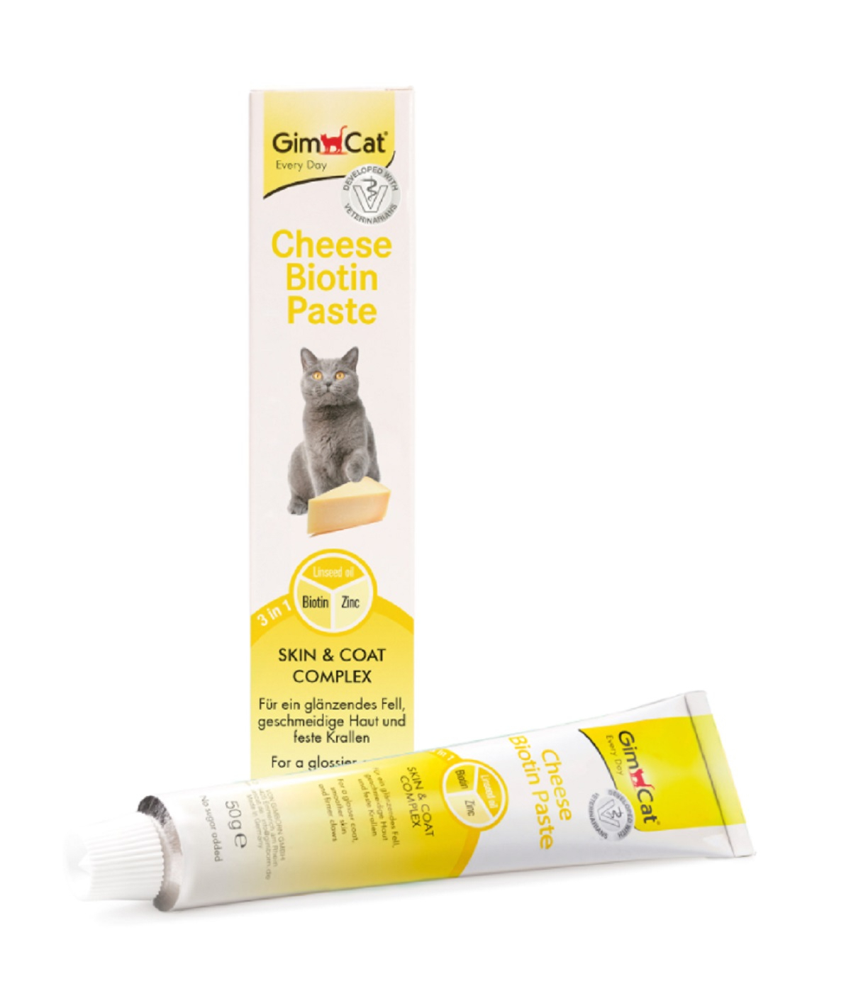 GIMCAT Cheese Biotin Paste - Pasta vitamínica de queijo para gatos