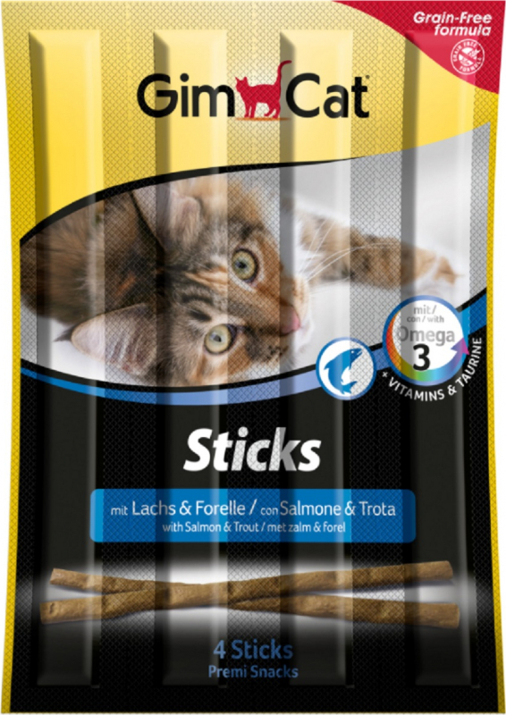 GIMCAT Sticks Snacks para gatos con trucha y salmón