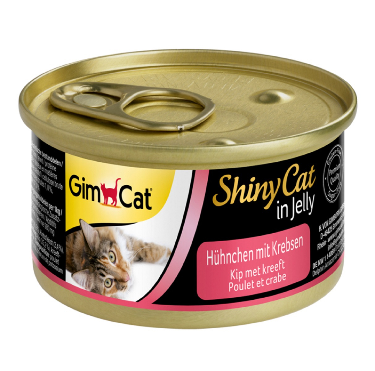 GIMCAT ShinyCat Comida húmeda para gatos con pollo y cangrejo