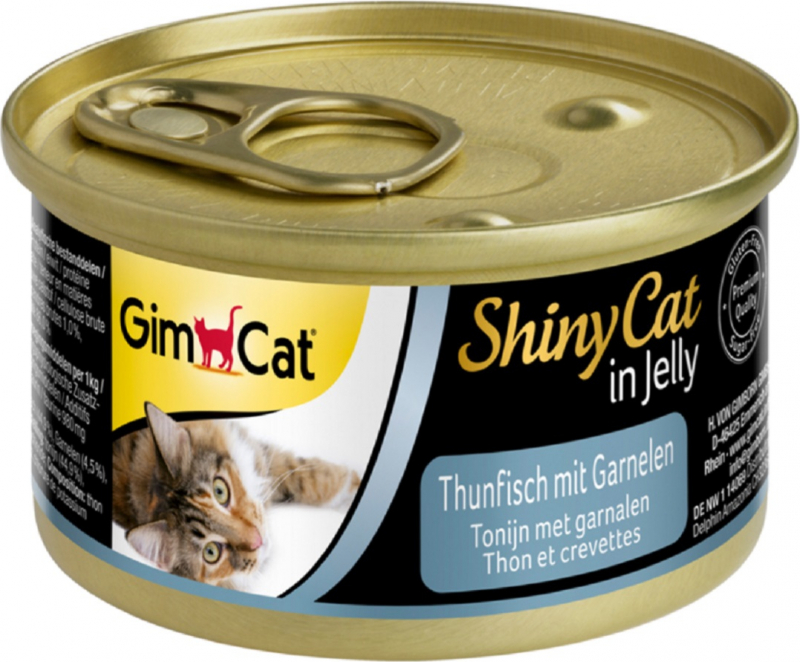 GIMCAT ShinyCat Comida húmeda para gatos Atún y gambas