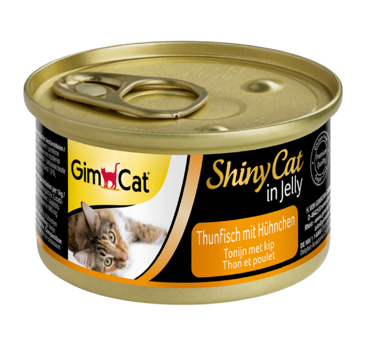GIMCAT ShinyCat Thunfisch comida húmida para Gatos com Atum & Aves de Capoeira