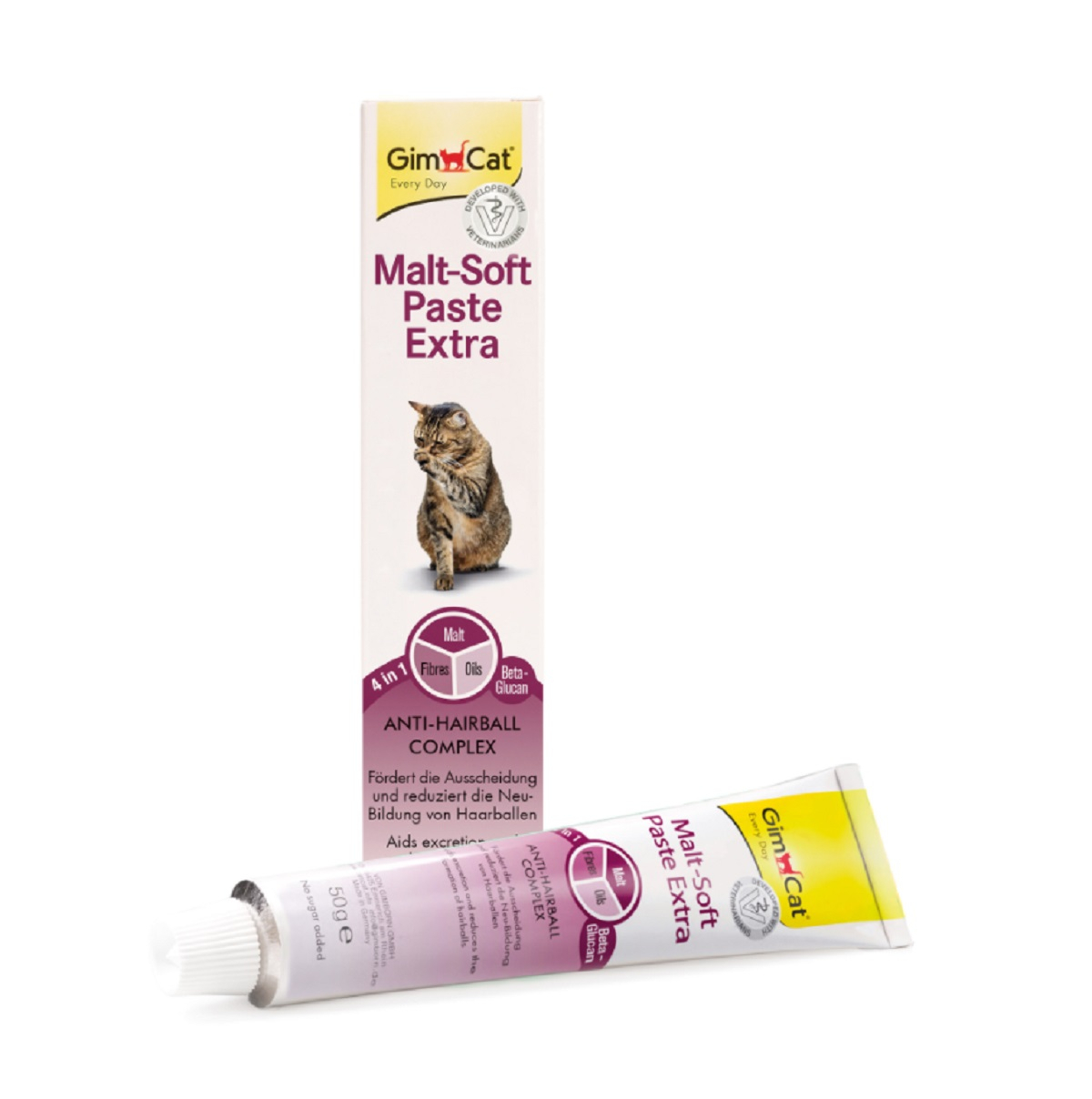 GIMCAT Malt-Soft Extra Paste - Pasta de legumes anti-bolas de pêlo para gato