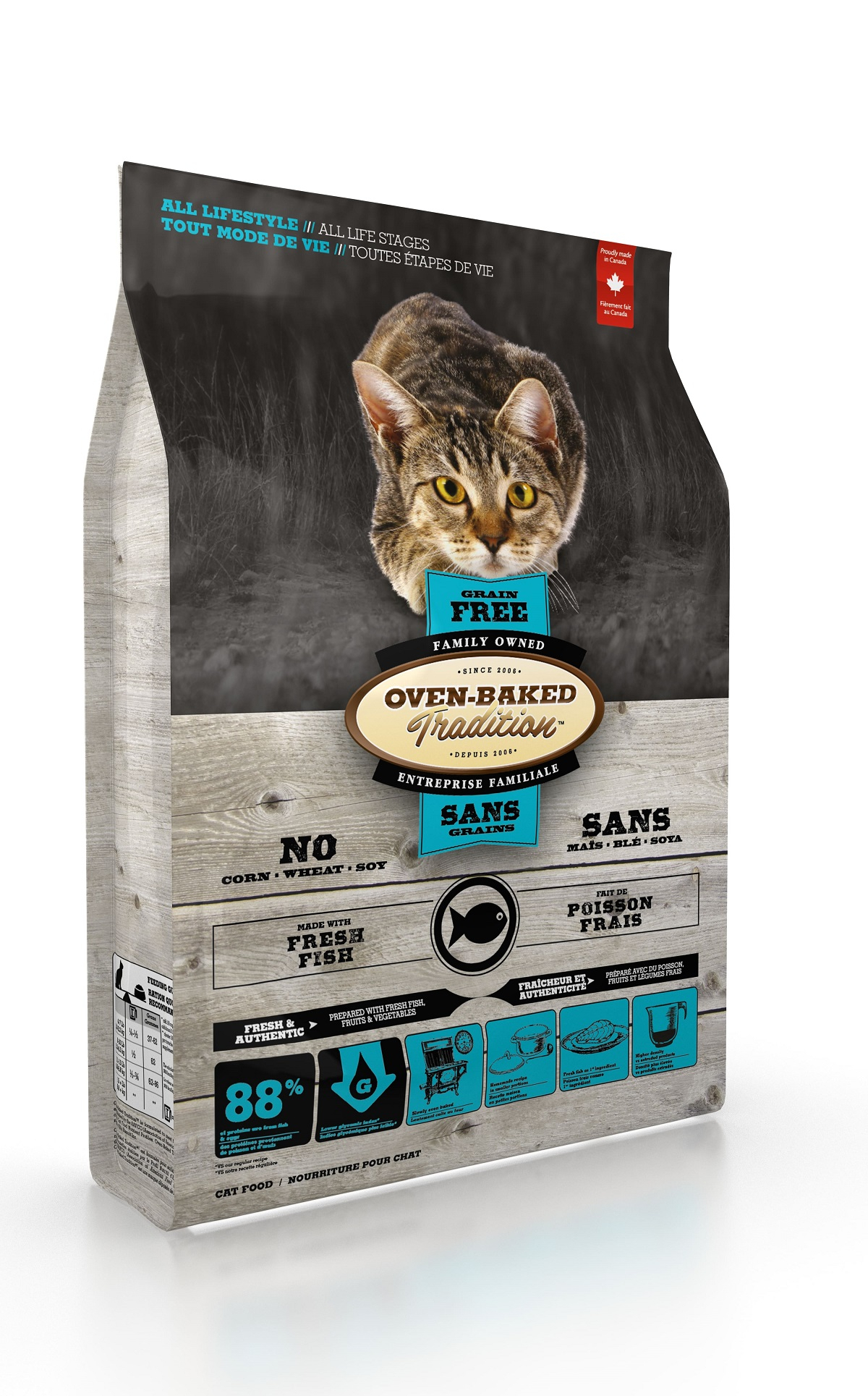 Pienso OVEN-BAKED TRADITION Grain Free para gatos con Pescado sin cereales
