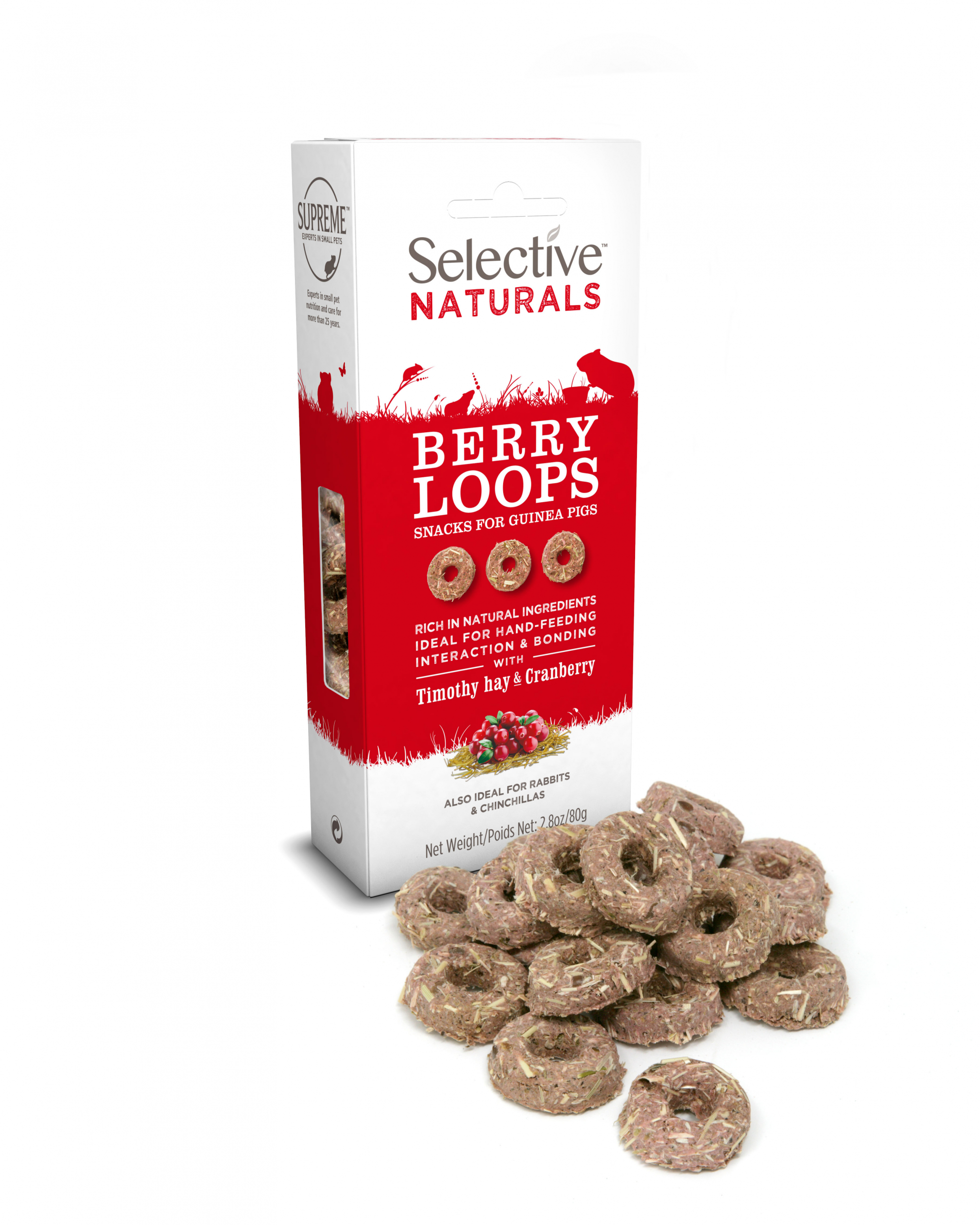 Selective Naturals Berry Loops snacks para cobayas, conejos y roedores