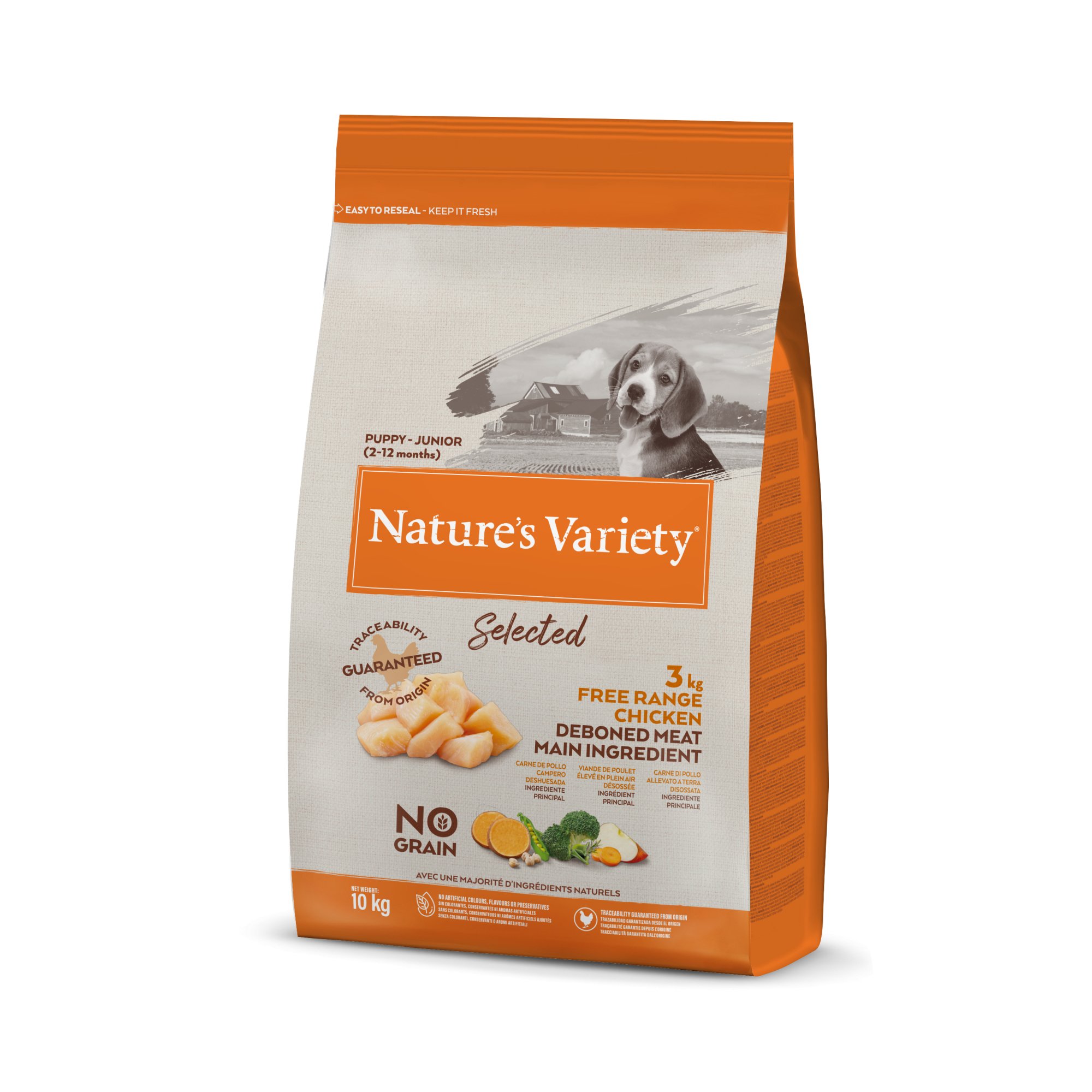NATURE'S VARIETY Selected Puppy Junior No Grain pollo de corral sin cereales para cachorros