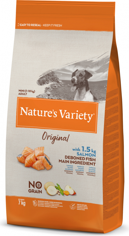 NATURE'S VARIETY Original con Salmón sin cereales para perros de raza  pequeña