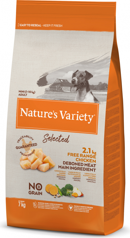 NATURE'S VARIETY Selected Cão Mini Adulto com frango do campo sem cereais para cão de raça pequena