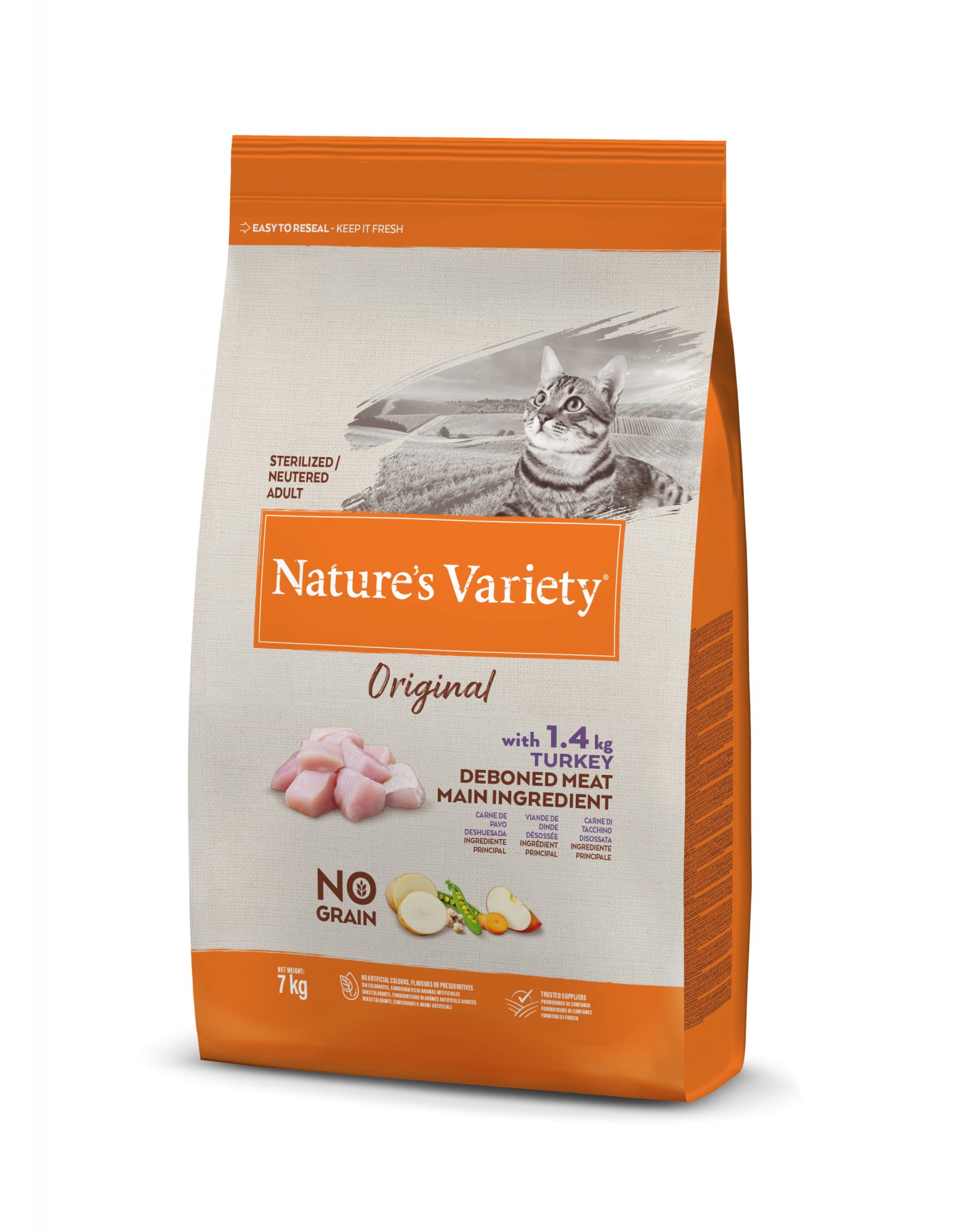 NATURE'S VARIETY Original No Grain Sterilized Adult Pavo sin cereales Pienso para gatos