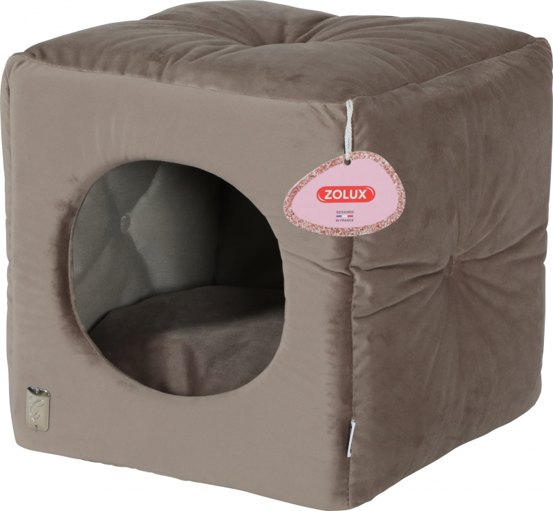 Cube taupe chesterfield Chambord pour chat