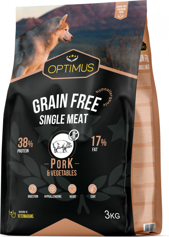 OPTIMUS Adult Grain Free Single Meat Hypoallergénique 