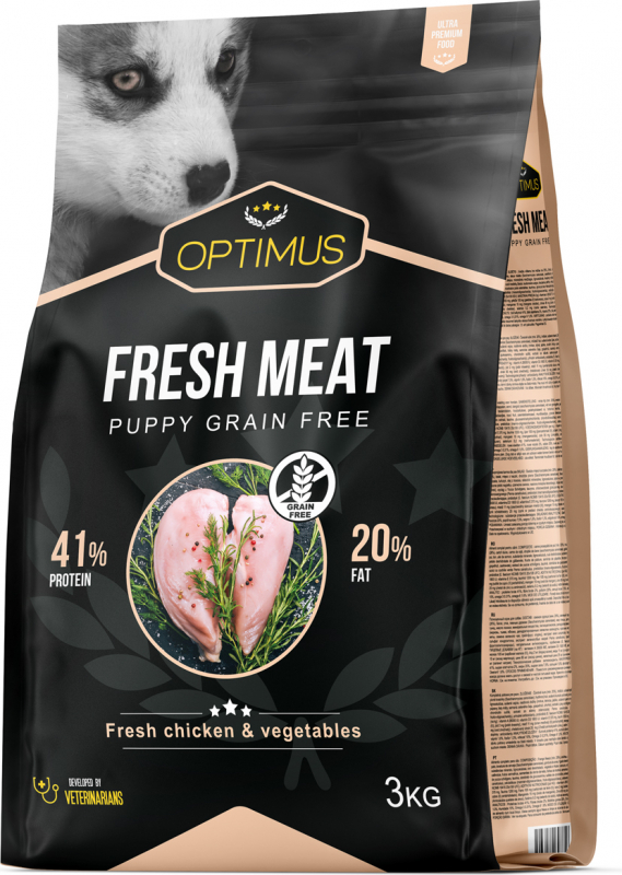 OPTIMUS Fresh Meat Puppy Беззерновой свежий куриный щенок
