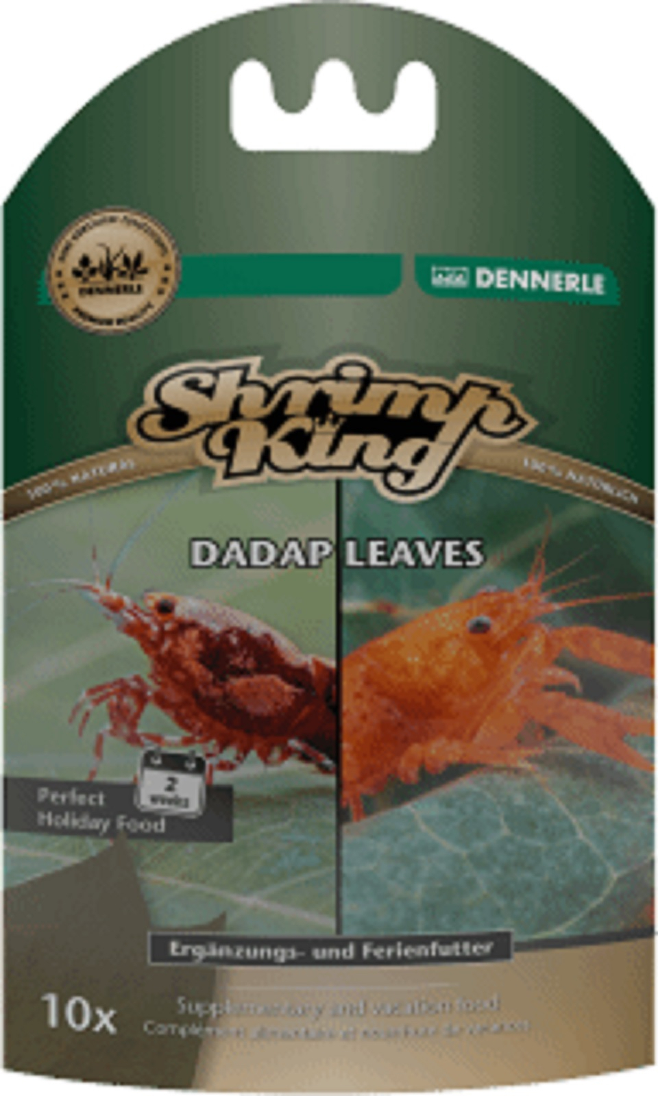 Dennerle Shrimp King Dadap Leaves Alimento para camarones y cangrejos