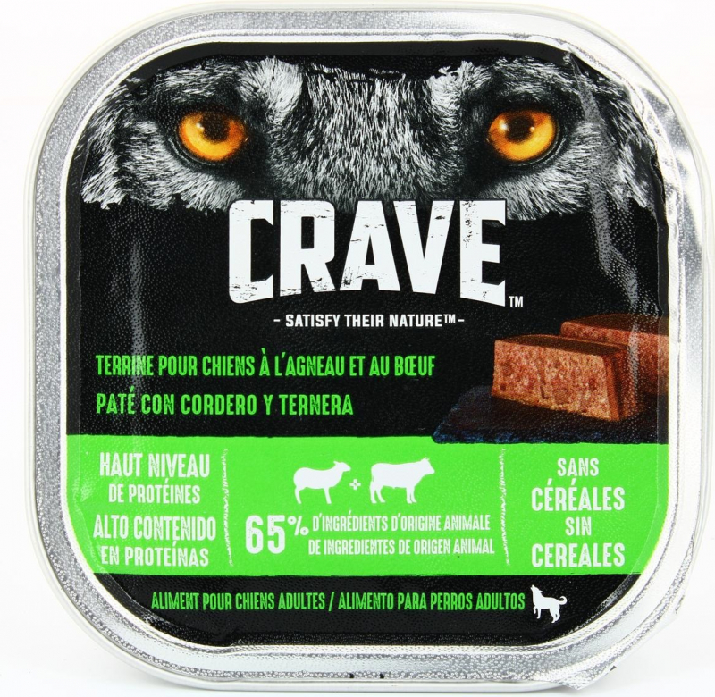 CRAVE getreidefreies Nassfutter mit Lamm und Rindfleisch für Hunde