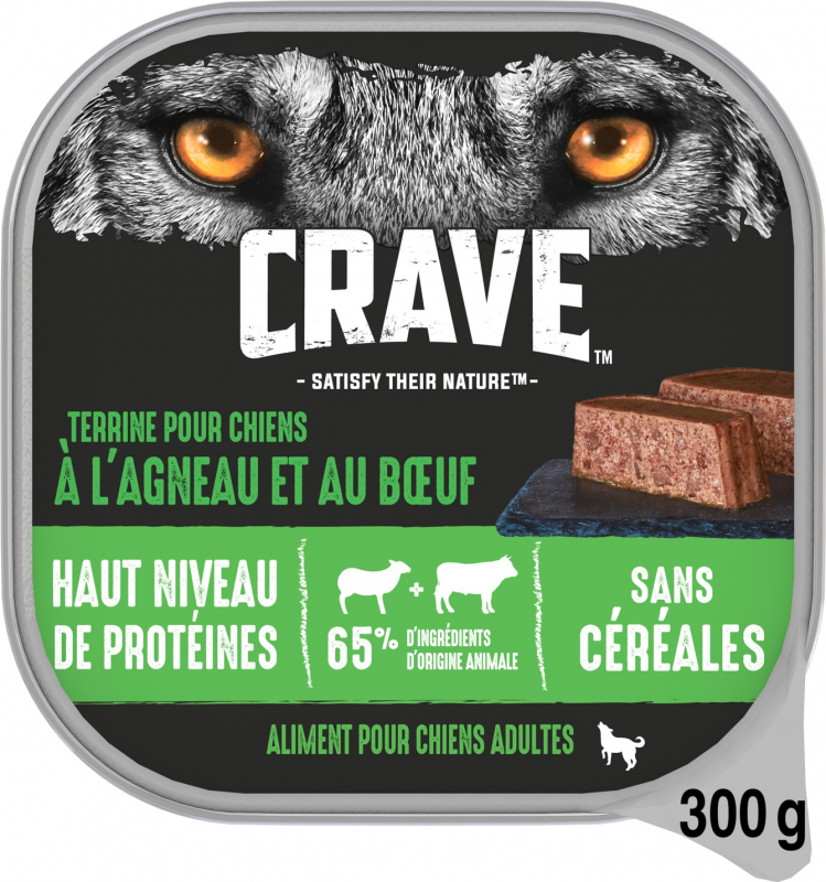 CRAVE getreidefreies Nassfutter mit Lamm und Rindfleisch für Hunde