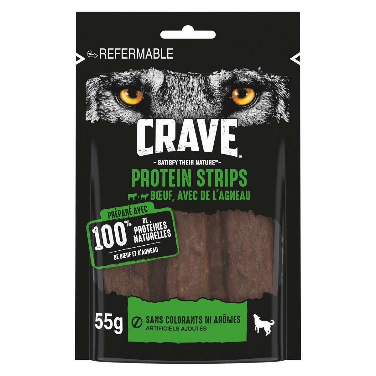 CRAVE Graanvrije proteïne snacks met rund en lam