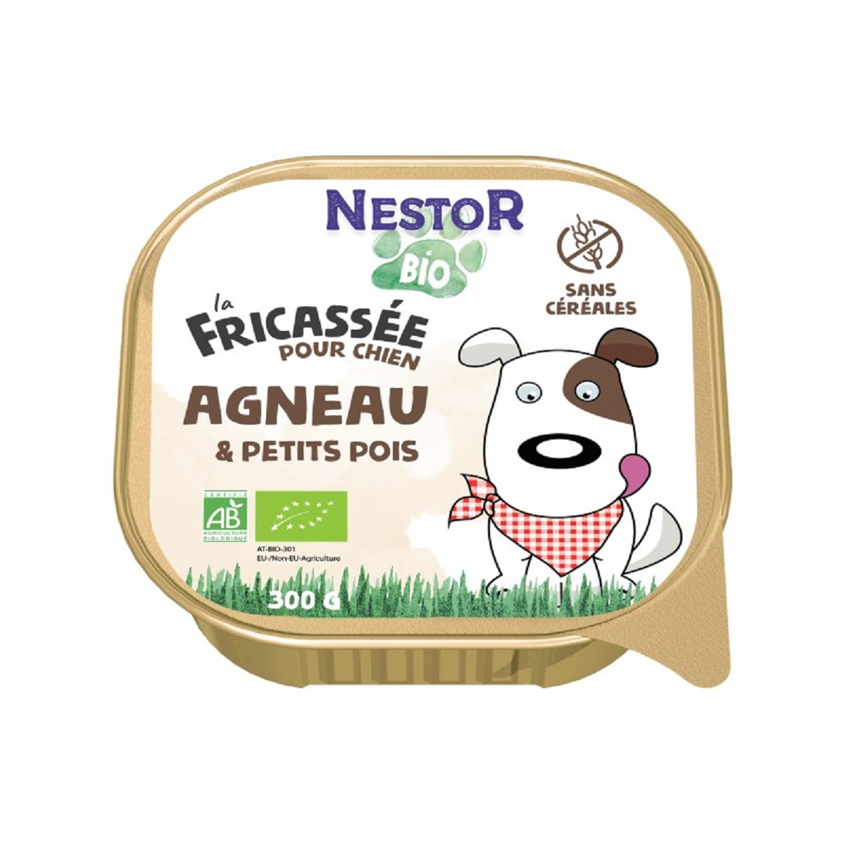 NESTOR BIO Getreidefreie Pastete mit Lammfrikassee und Erbsen für Hunde