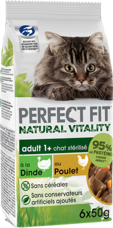 vieren Okkernoot rek PERFECT FIT NATURAL VITALITY Adult Cat Sterilized, met kip & kalkoen