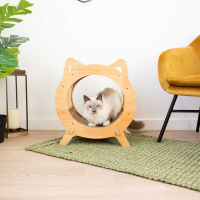Niche pour chat en forme de tête de chat avec griffoir Zolia Pantai 
