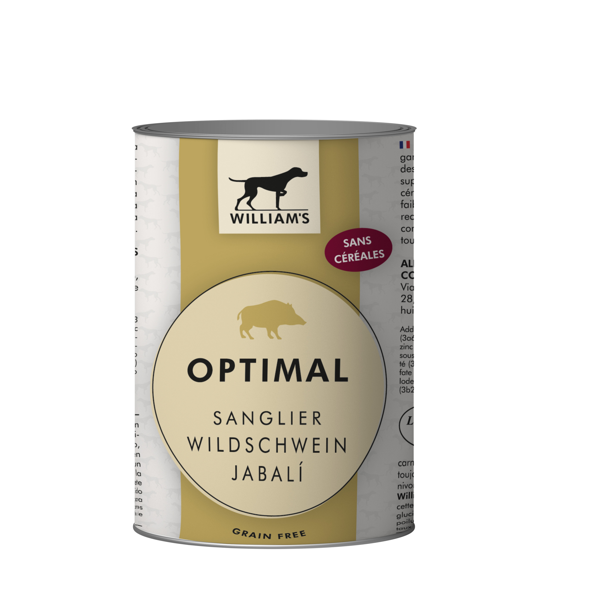 WILLIAM'S Alimento húmido para cão sem cereais de javali