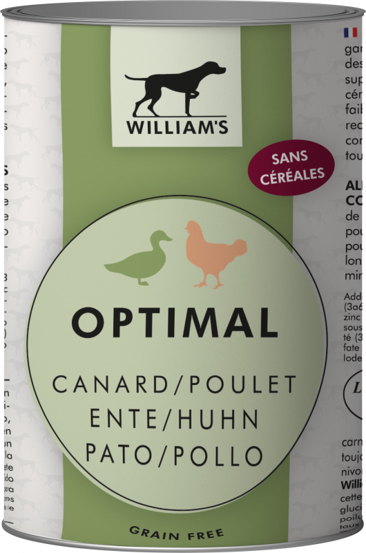 WILLIAM'S Nassfutter BIO & getreidefrei mit Ente und Huhn für Hunde