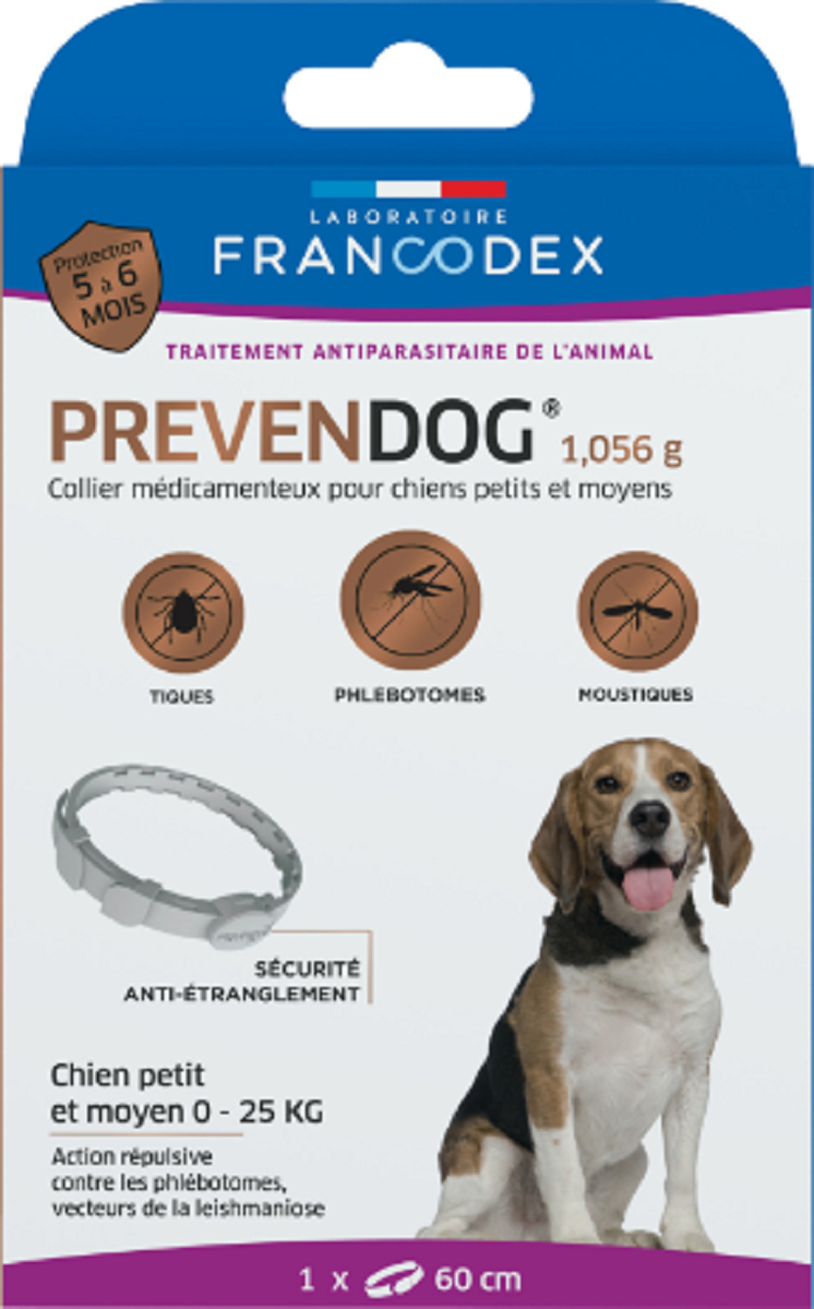 Francodex Collier antiparasitaire prevendog 3 tailles