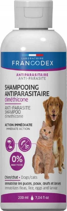 Francodex Shampooing dimethicone antiparasitaire pour chien & chat