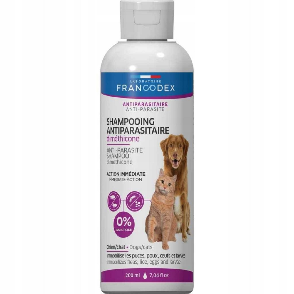 Francodex Dimethicone Shampoo antiparassitario per cani e gatti