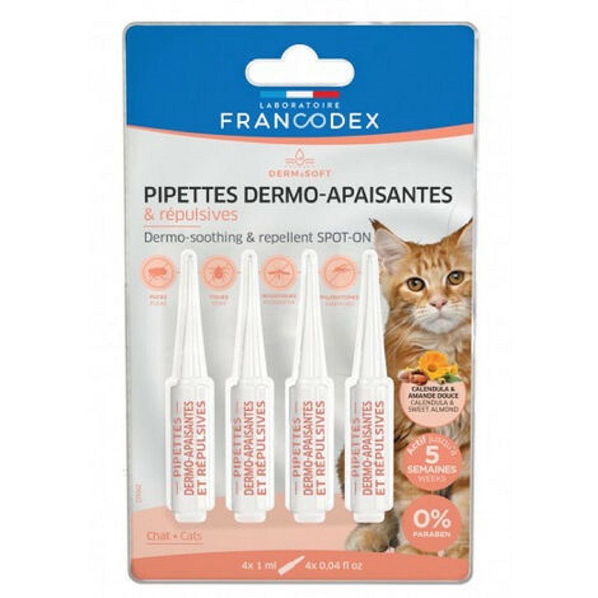 Francodex Pipettes Dermo Insectifuges pour chat x4