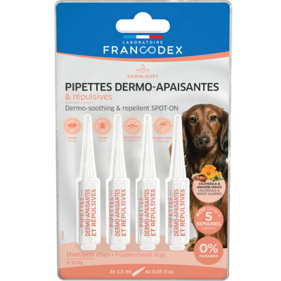 Francodex Pipettes Dermo Insectifuges pour chien x4