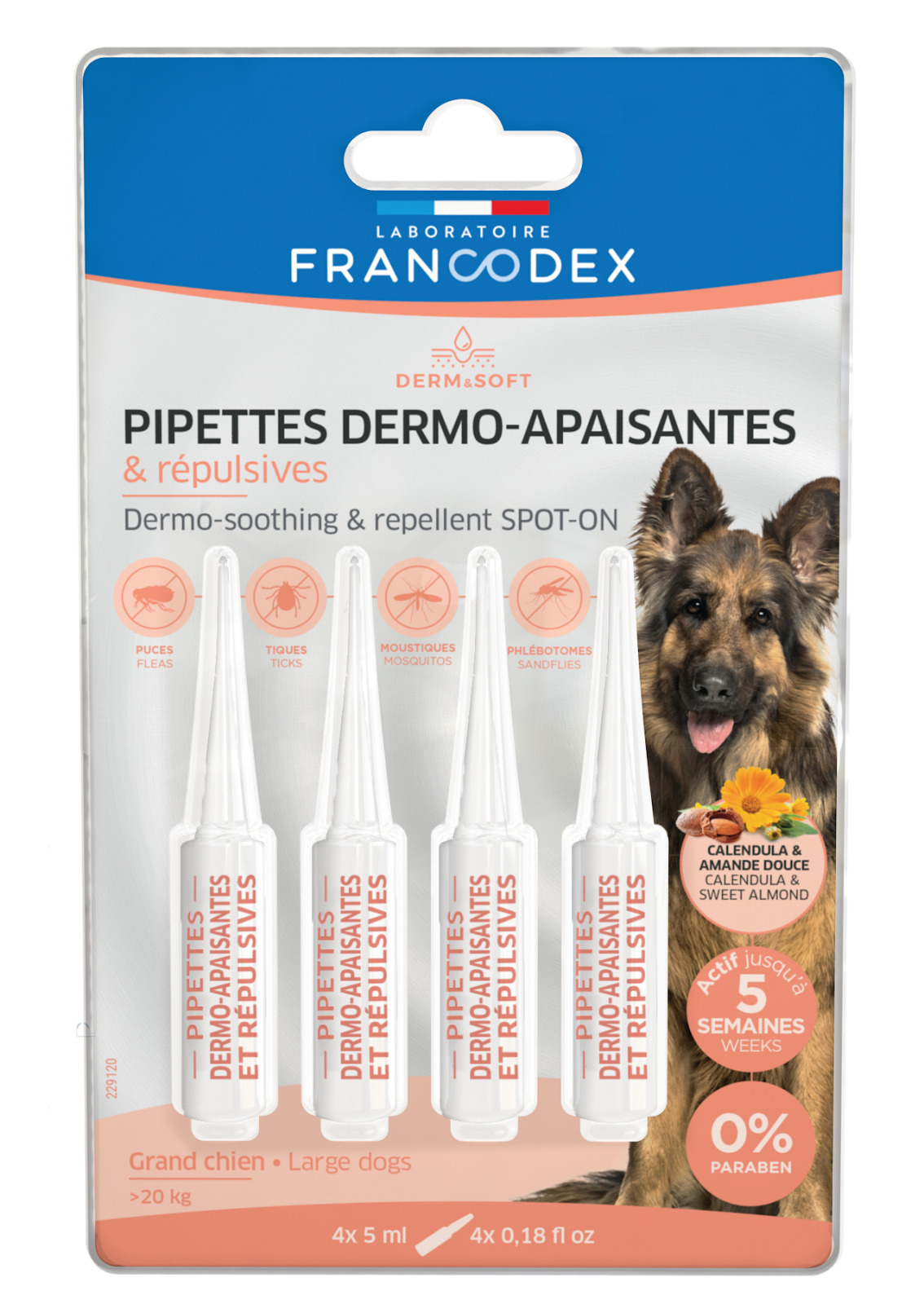 Francodex Pipettes Dermo Insectifuges pour chien x4