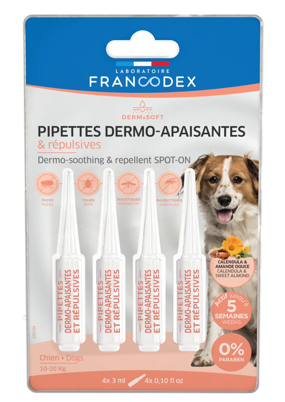 Francodex Pipetas repelentes de insetos para cães x4