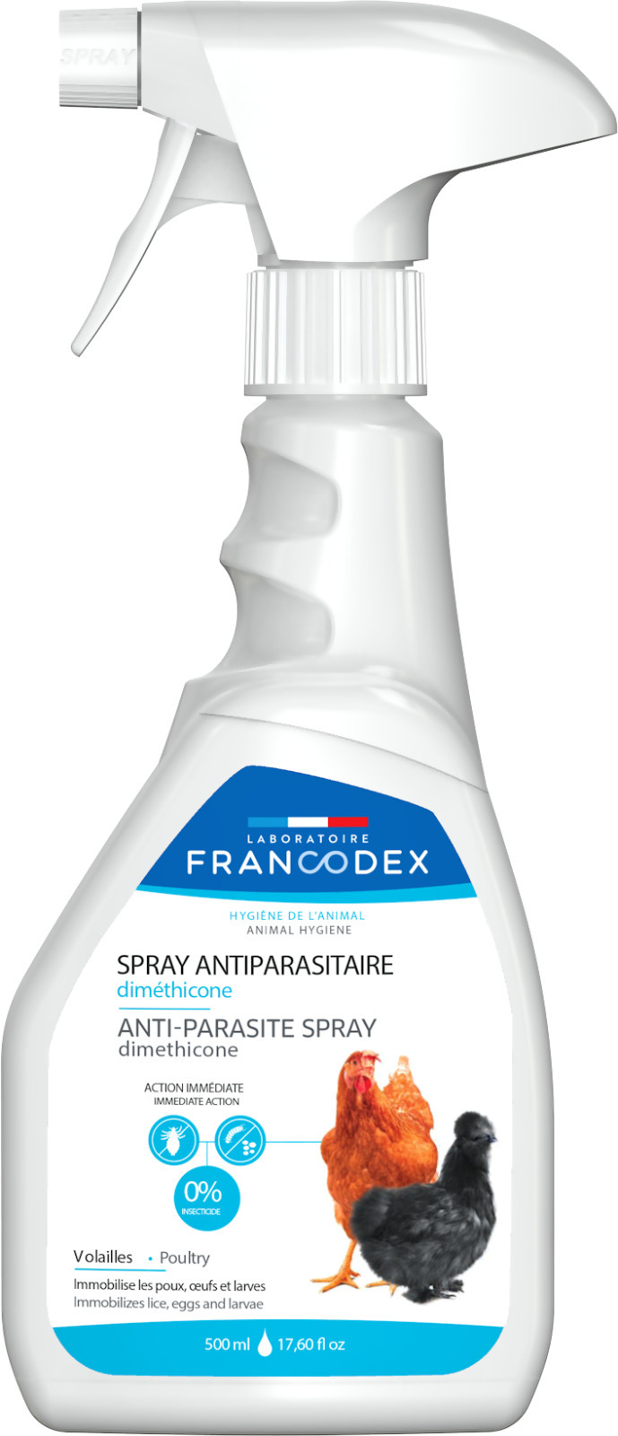 Spray antiparassitario al dimeticone per pollame FRANCODEX